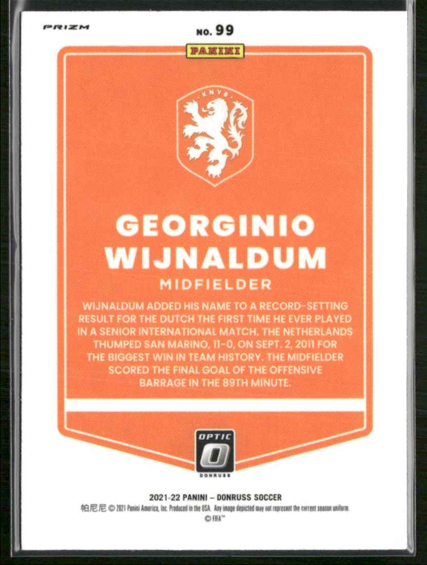2021 Donruss Optic Green Velocity Georginio Wijnaldum #99 card back image