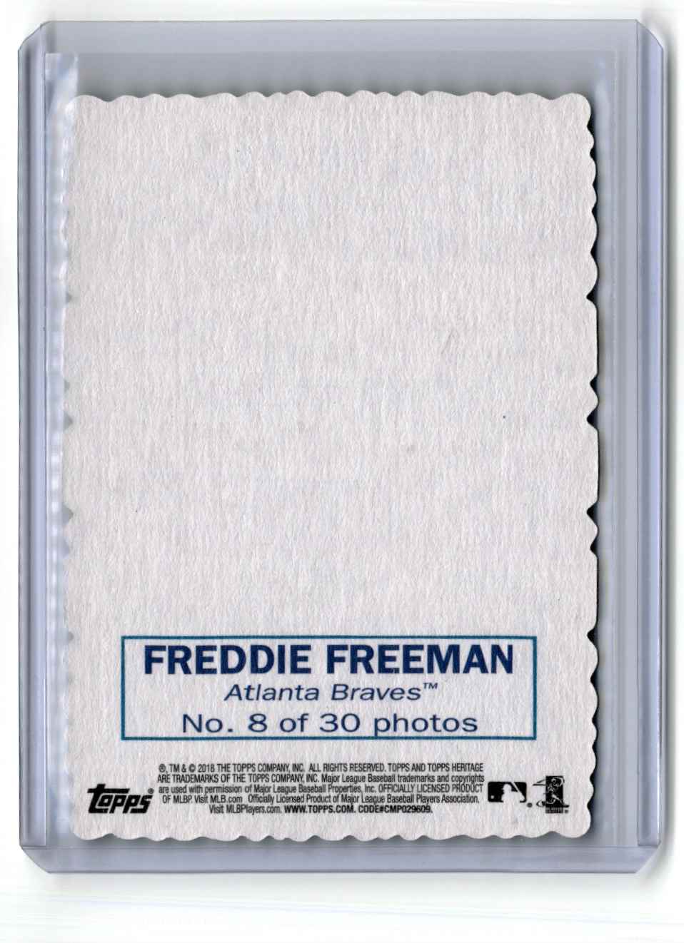 2018 Topps Heritage 1969 Deckle Edge High Number Freddie Freeman #8 card back image