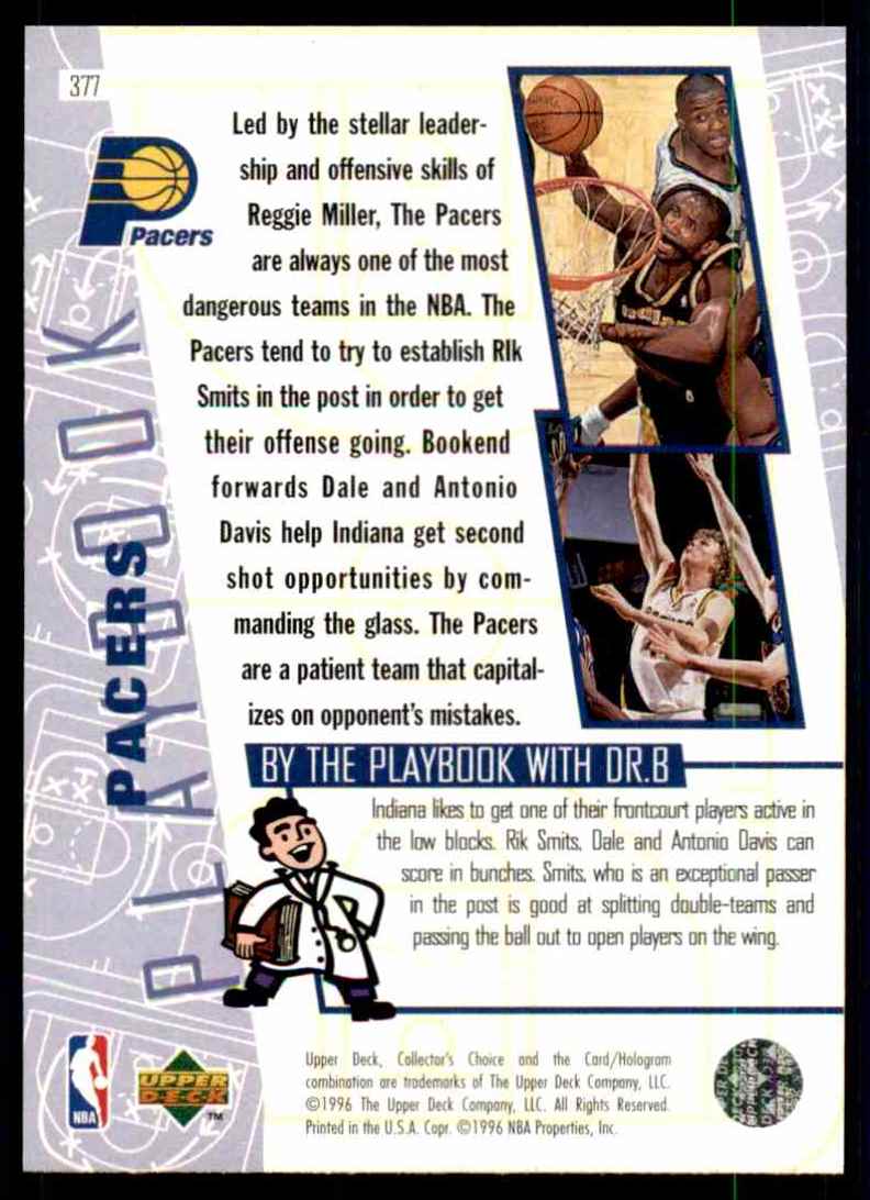 1996-97 Collector's Choice Reggie Miller Play #377 card back image