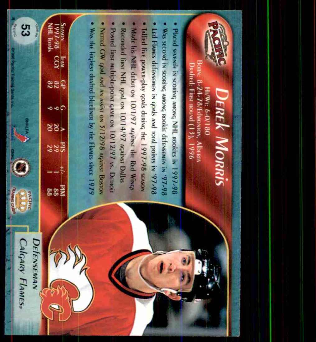 1998-99 Pacific Derek Morris #53 card back image