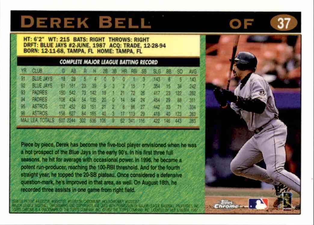 1997 Topps Chrome Derek Bell #37 card back image