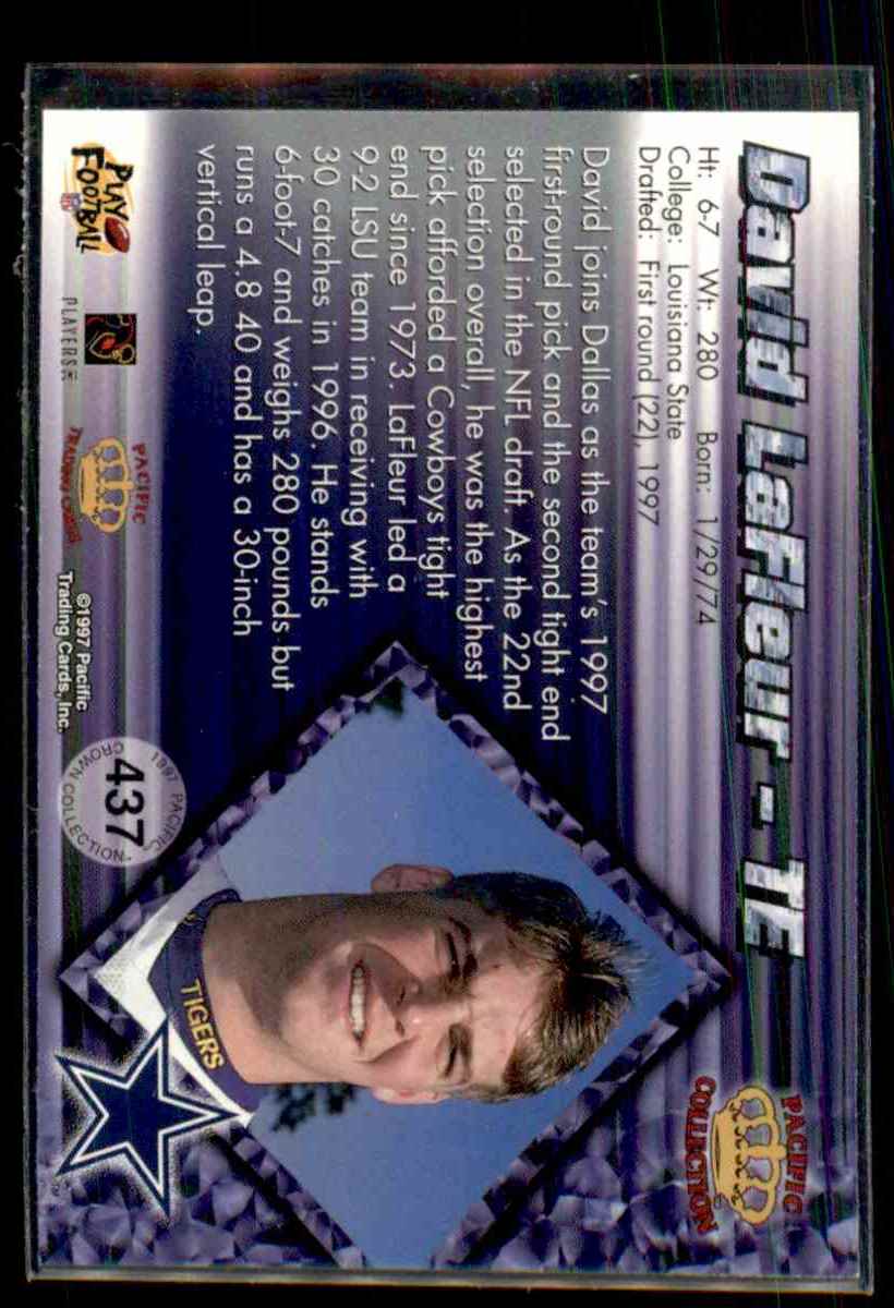 1997 Pacific David Lafleur #437 card back image