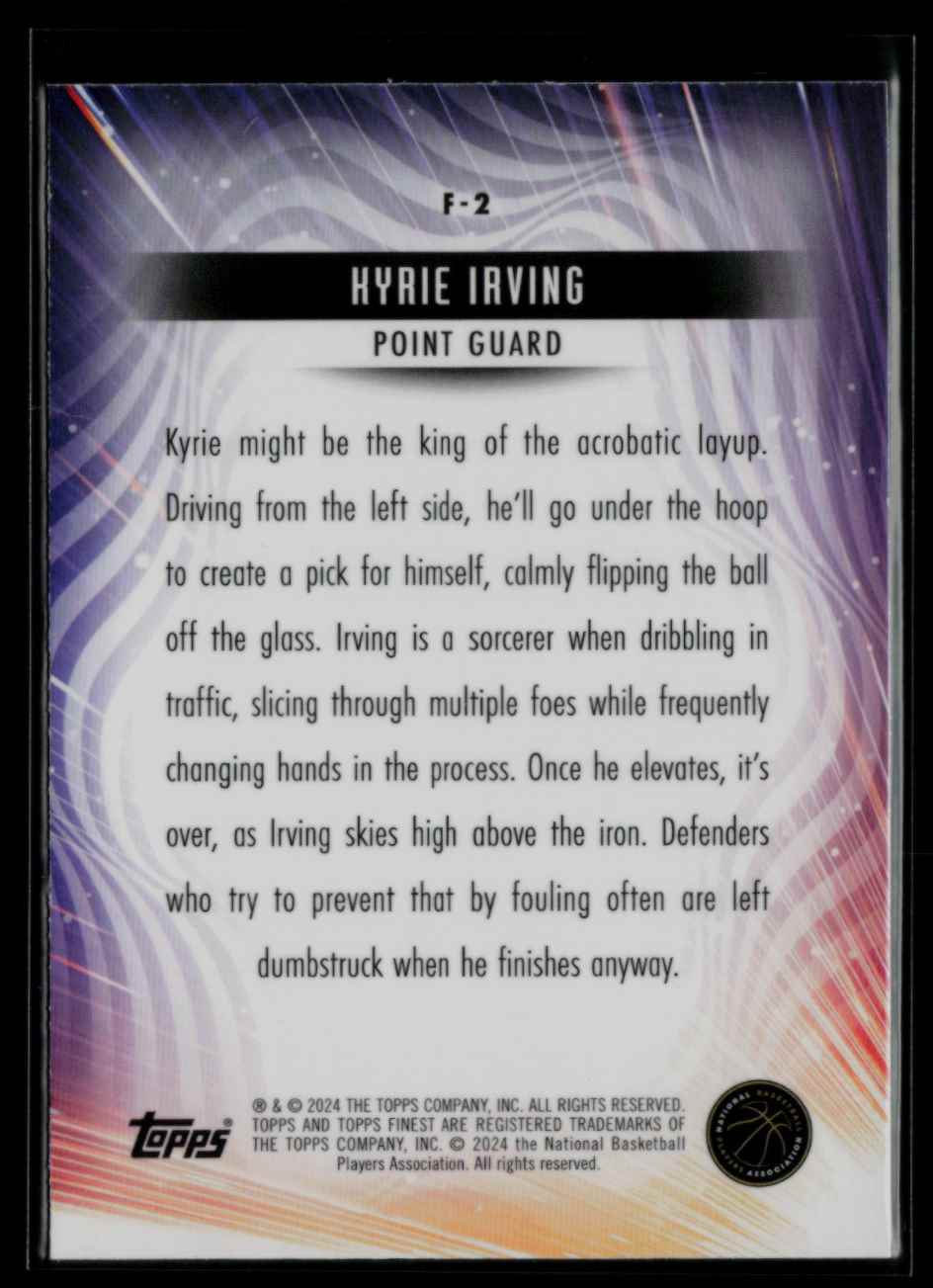 2023-24 Topps Finest Finishers Kyrie Irving #F-2 card back image