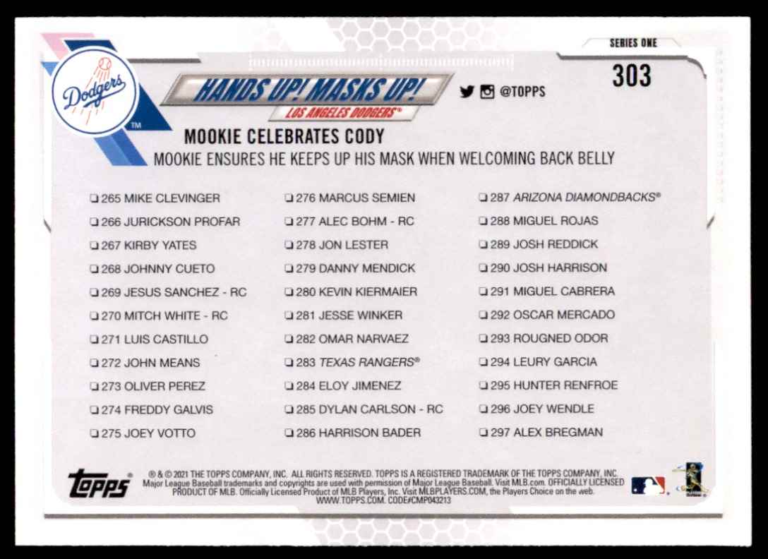 2020 Topps Hands Down Masks Up Insert #BOX A9 card back image