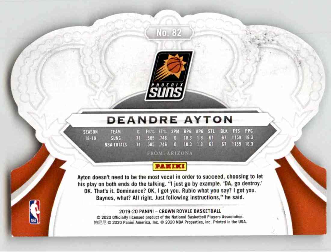 2019-20 Crown Royale Deandre Ayton #82 card back image