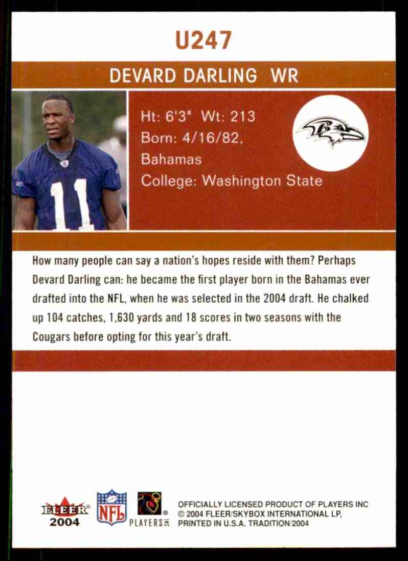 2004 Ultra Devard Darling RC #U247 card back image