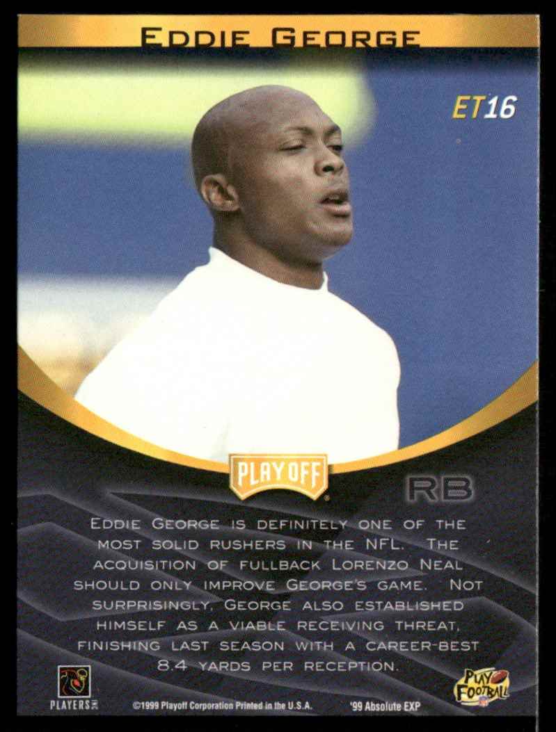 1999 Playoff Absolute EXP Extreme Team Eddie George #ET16 card back image