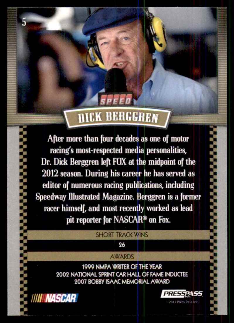 2012 Press Pass Legends Dick Berggren #5 card back image