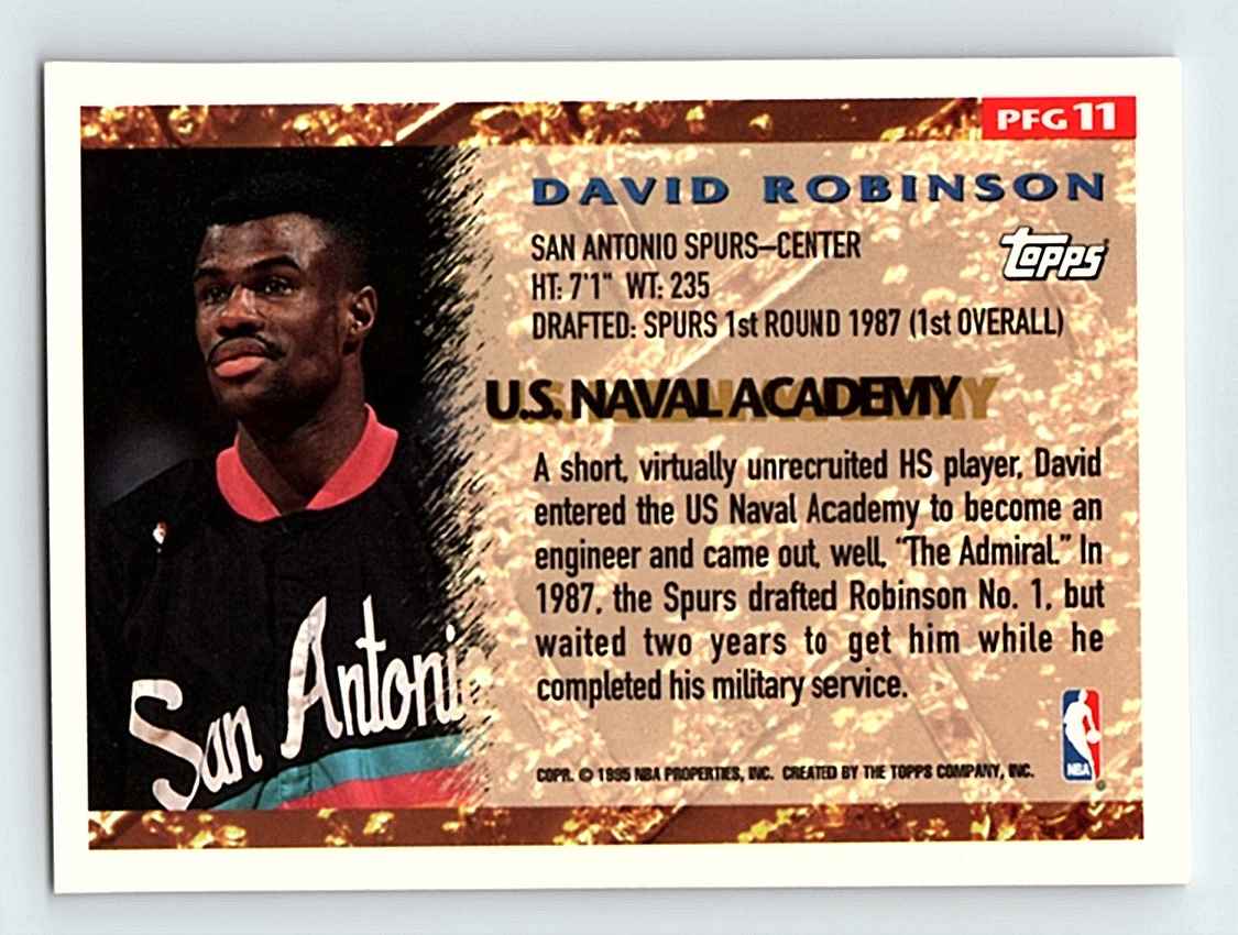 1995-96 Topps Pan For Gold David Robinson #PFG11 card back image