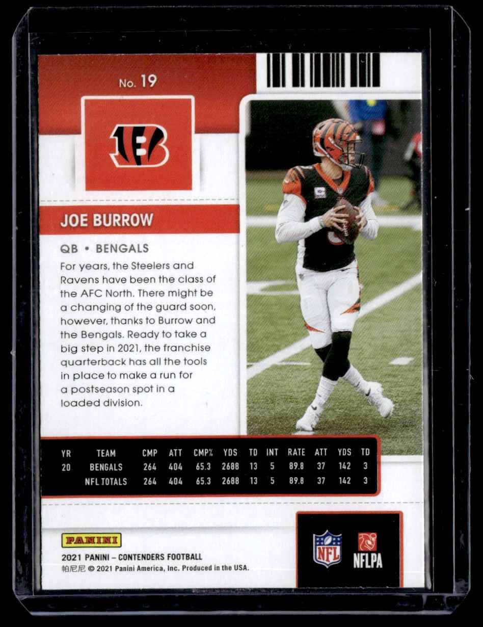 2021 Panini Season Ticket SP Stardust Joe Burrow #19 card back image