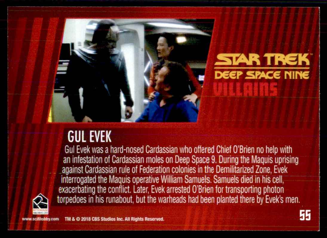 2018 Star Trek Deep Space Nine Heroes and Villians Gul Evek #55 card back image