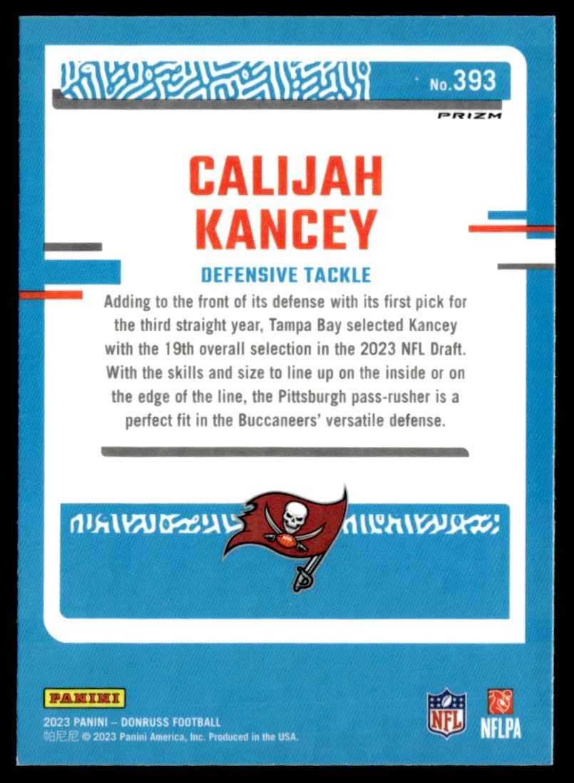 2023 Donruss Optic Preview Prizm Blue Scope Calijah Kancey #393 card back image