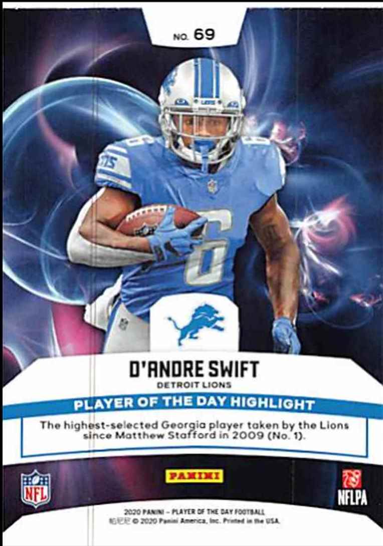 2020 Panini D'Andre Swift #69 card back image
