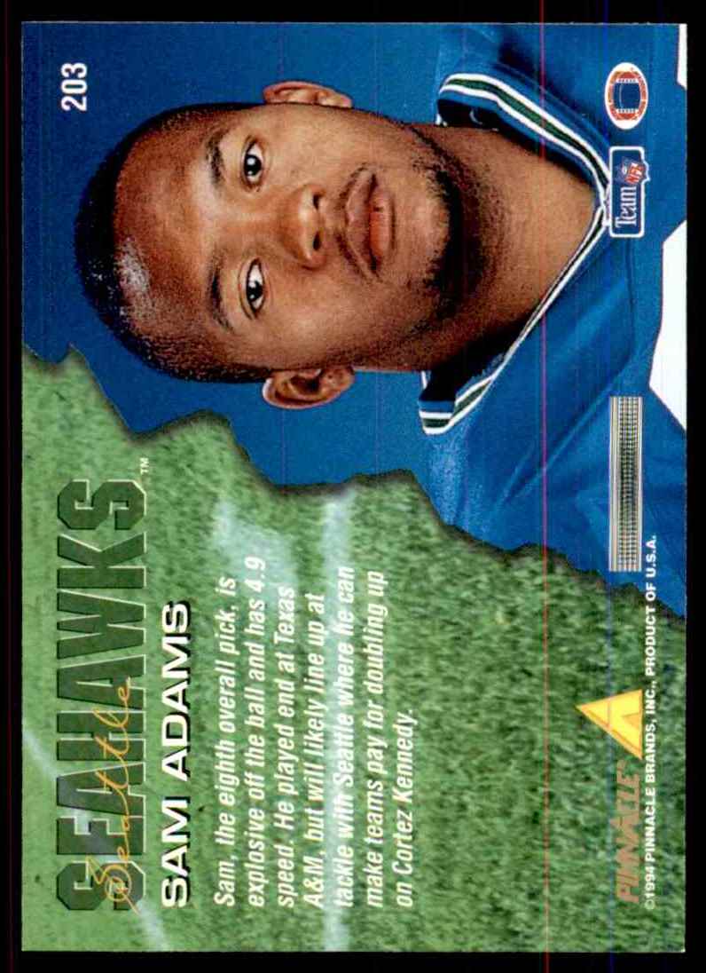 1994 Pinnacle Sam Adams RC #203 card back image
