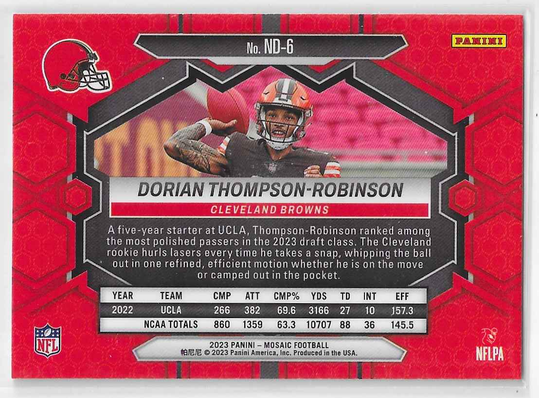 2023 Panini Mosaic Dorian Thompson-Robinson 3 #ND-6 card back image