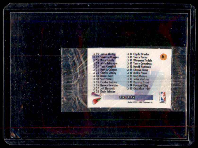 1991-92 Skybox Mini Hostess Checklist #50 card back image
