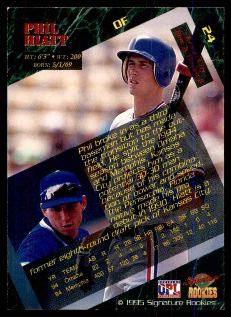 1995 Signature Rookies Phil Hiatt #24 card back image
