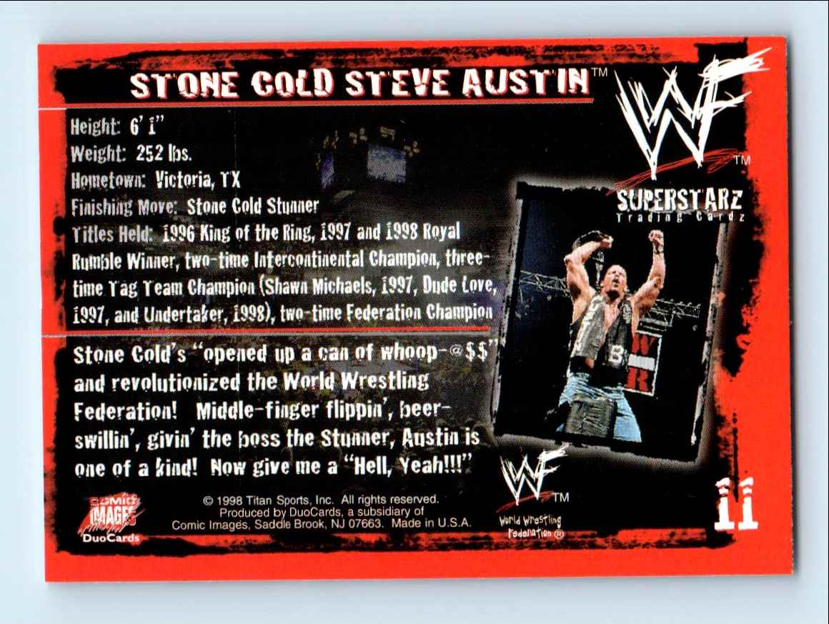 1998 Titan Sports WWF WWF Stone Cold Steve Austin #11 card back image