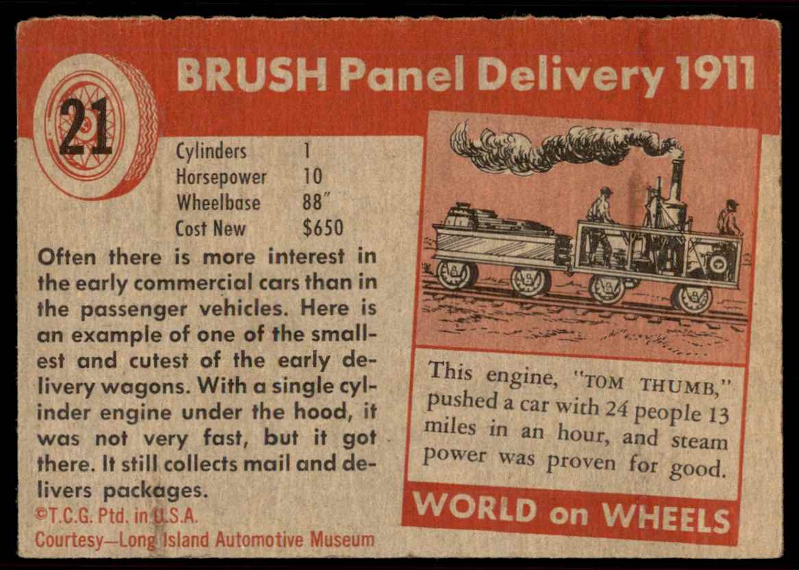 1953 Topps World On Wheels Brush #21 card back image