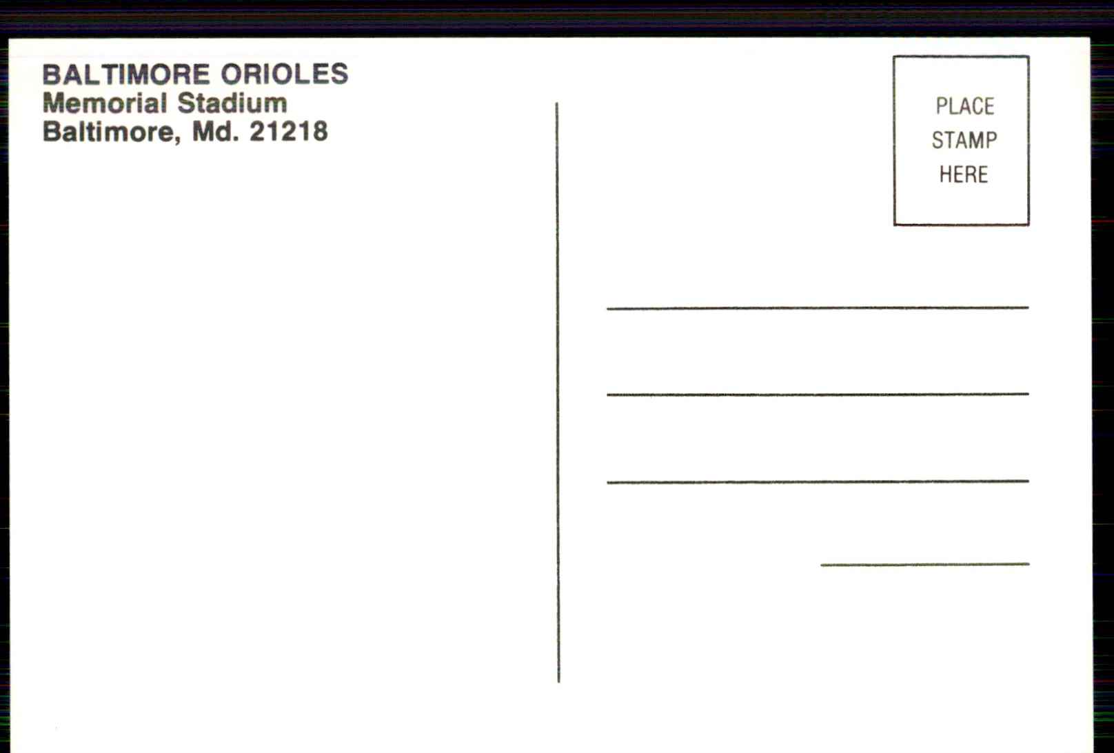 1985 Postcard Team Issue Don Aase #NNO card back image