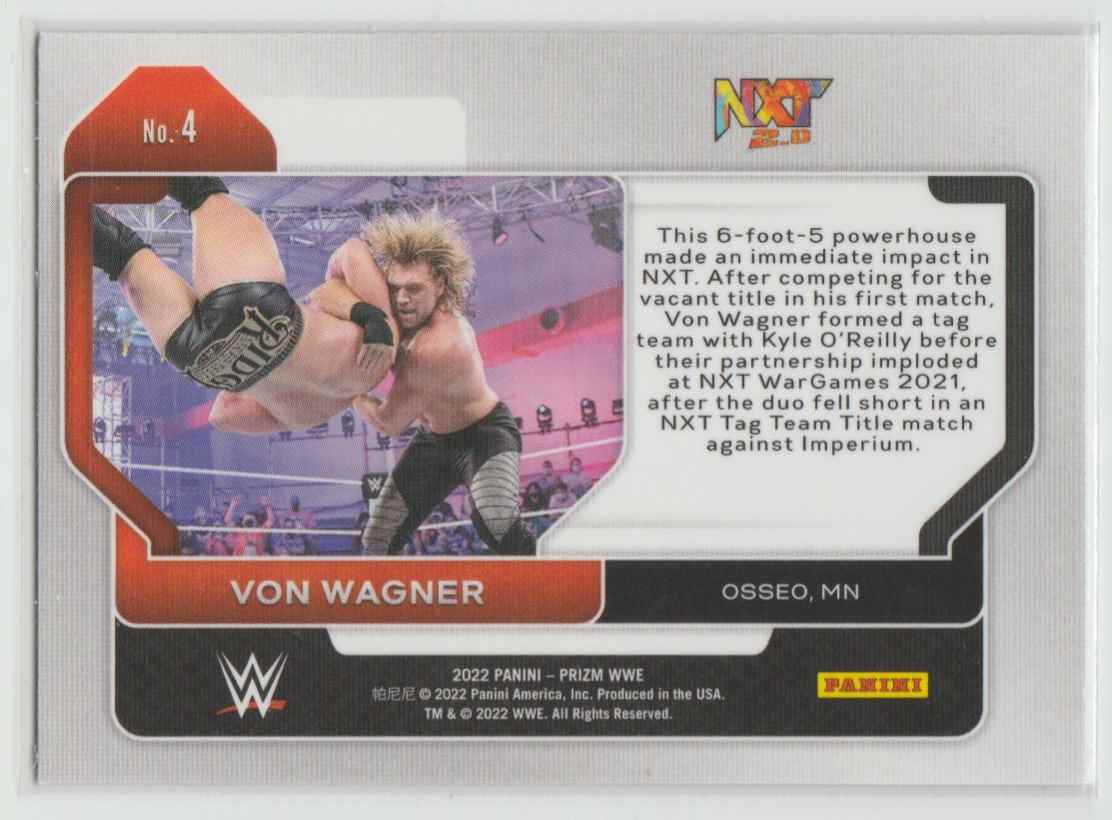 2022 Panini Prizm WWE Von Wagner #4 card back image