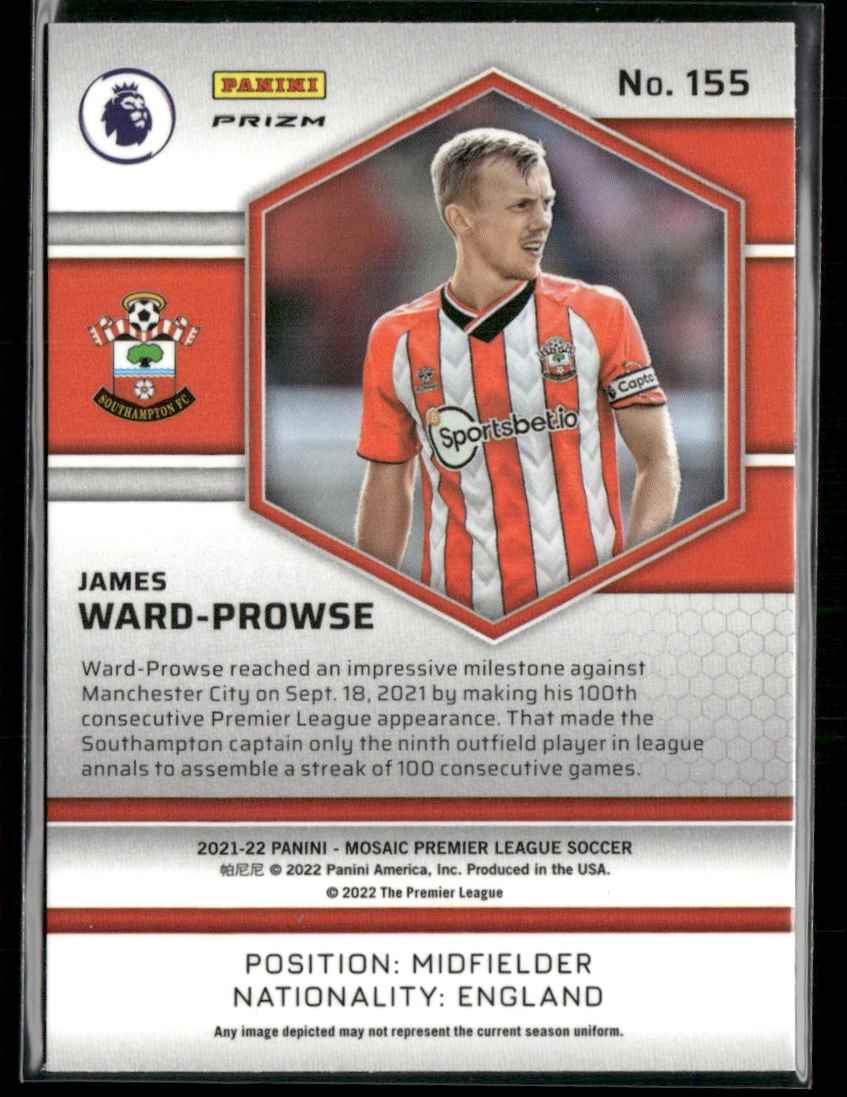 2021 Mosaic Premier League Silver Mosaic James Ward-Prowse #155 card back image