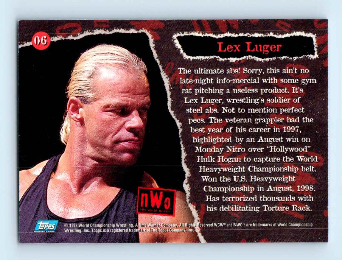1998 Topps World Chapionship Wrestling Lex Luger #06 card back image