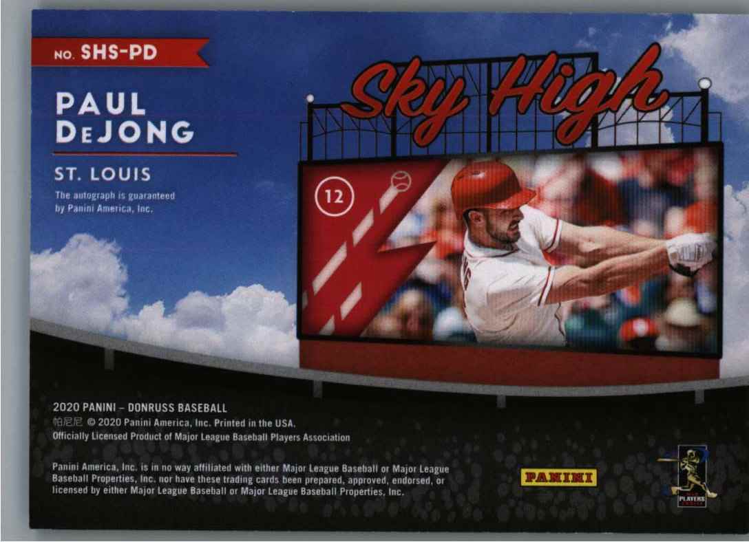 2020 Panini Donruss Sky High Dejohn, Paul #SHS-PD card back image