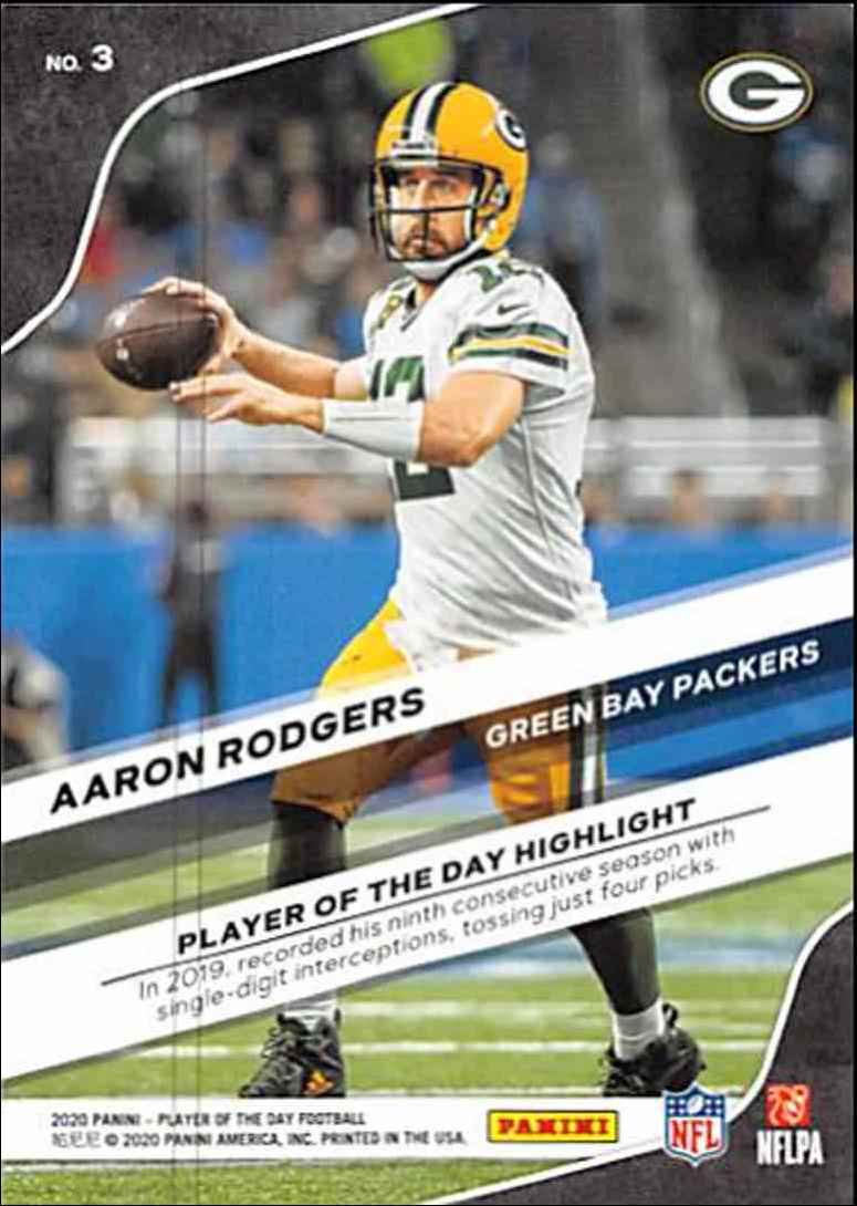 2020 Panini Aaron Rodgers #3 card back image