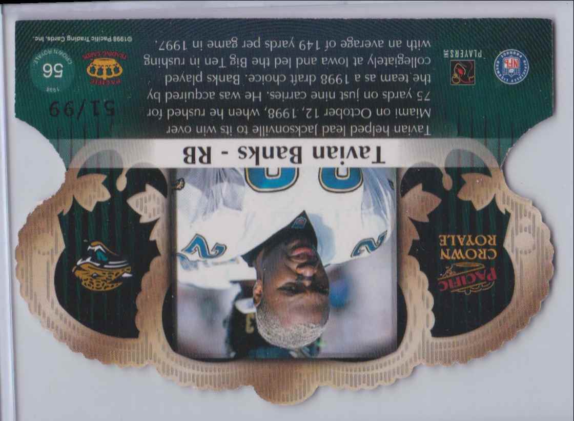 1998 Pacific Crown Royale Tavian Banks #56 card back image