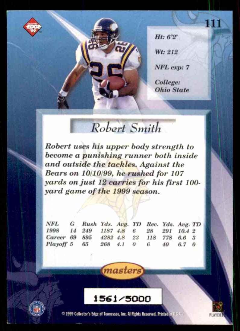1999 Collector's Edge Masters Robert Smith #111 card back image