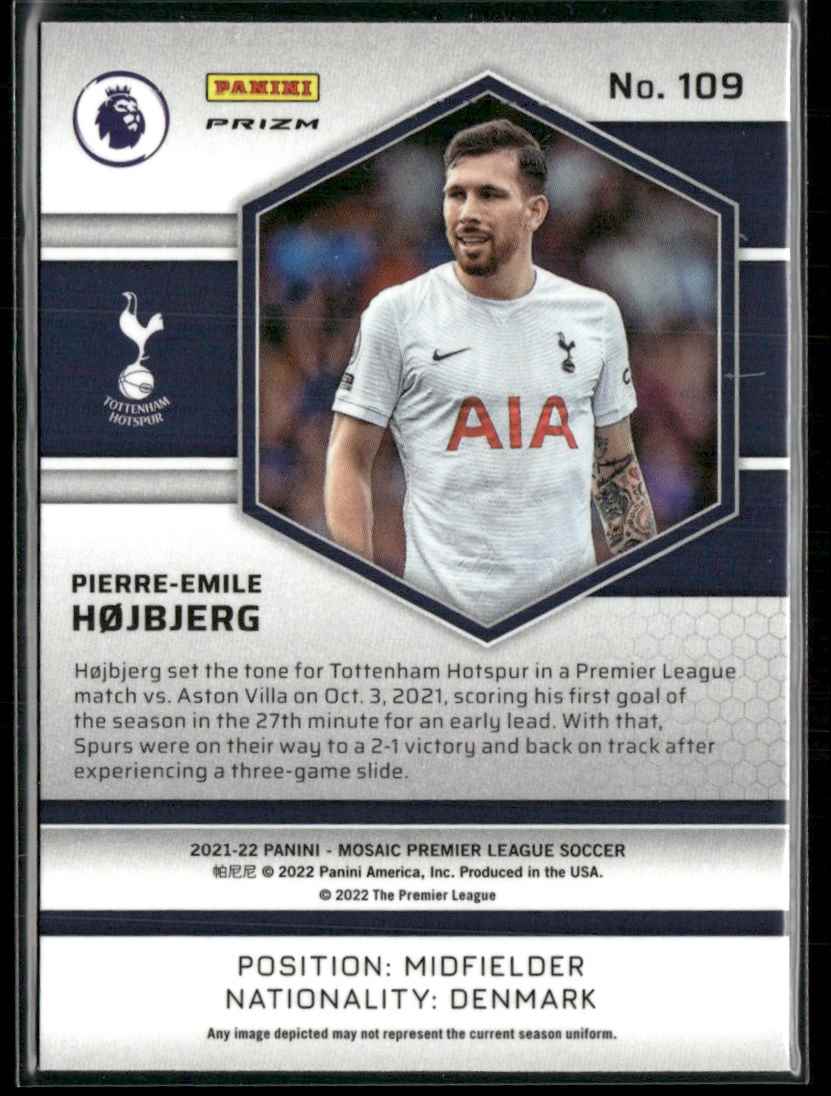 2021 Mosaic Premier League Silver Mosaic Pierre-Emile Hojbjerg #109 card back image