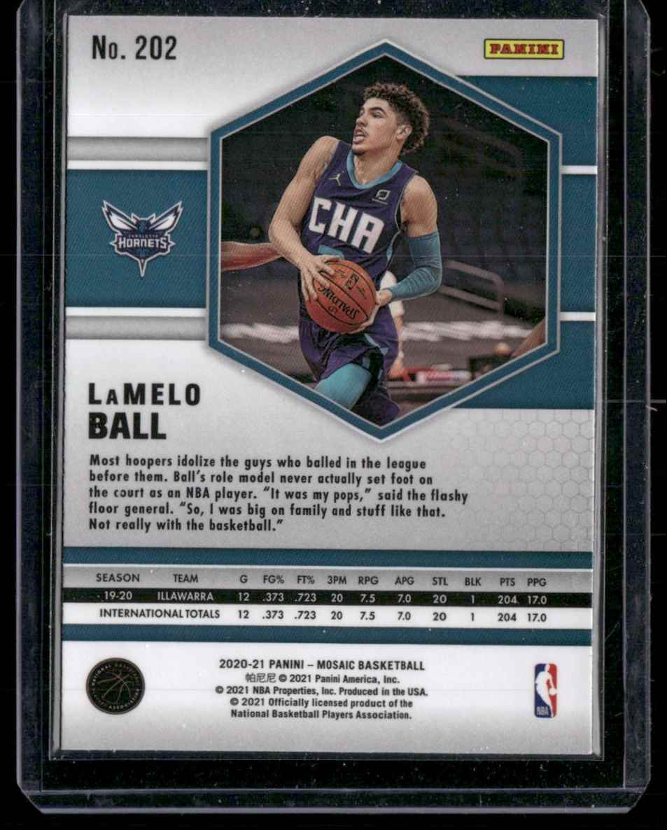 2020-21 Panini Mosaic LaMelo Ball #202 card back image