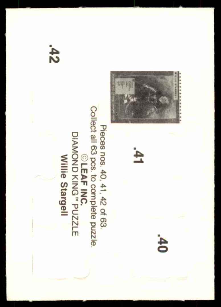 1991 Donruss Willie Stargell Puzzle Stargell Puzzle 40-42 #40 card back image