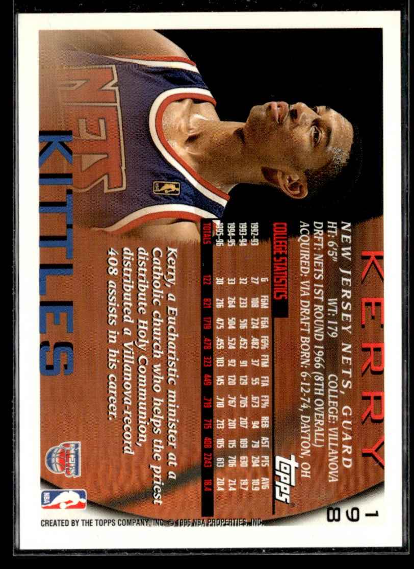 1996-97 Topps Kerry Kittles #198 card back image
