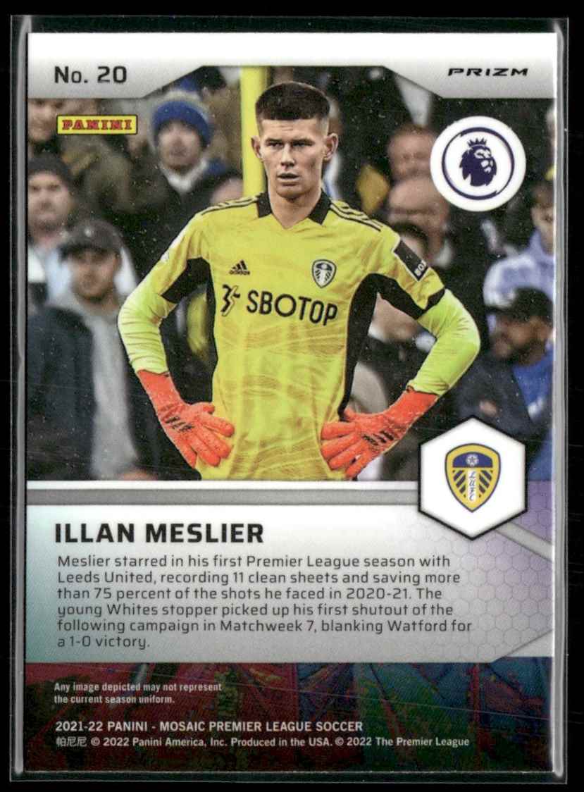 2021 Mosaic Premier League Pitch Masters Silver Illan Meslier #20 card back image