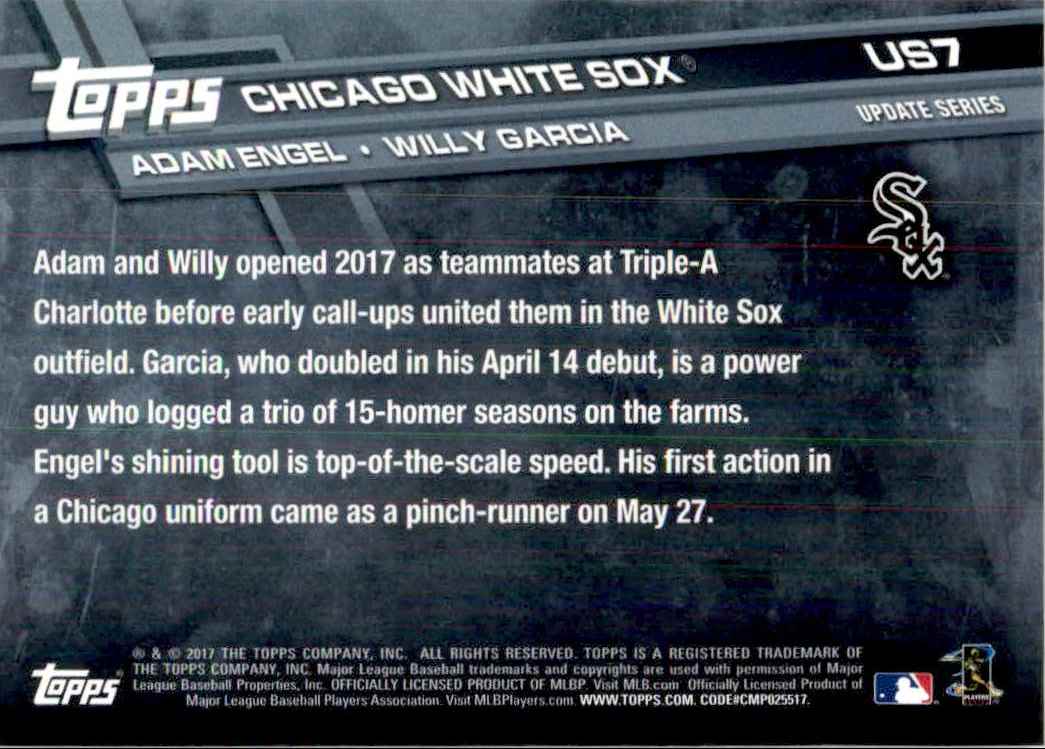 2017 Topps Update Rookie Combos Willy Garcia , Adam Engel #US7 card back image