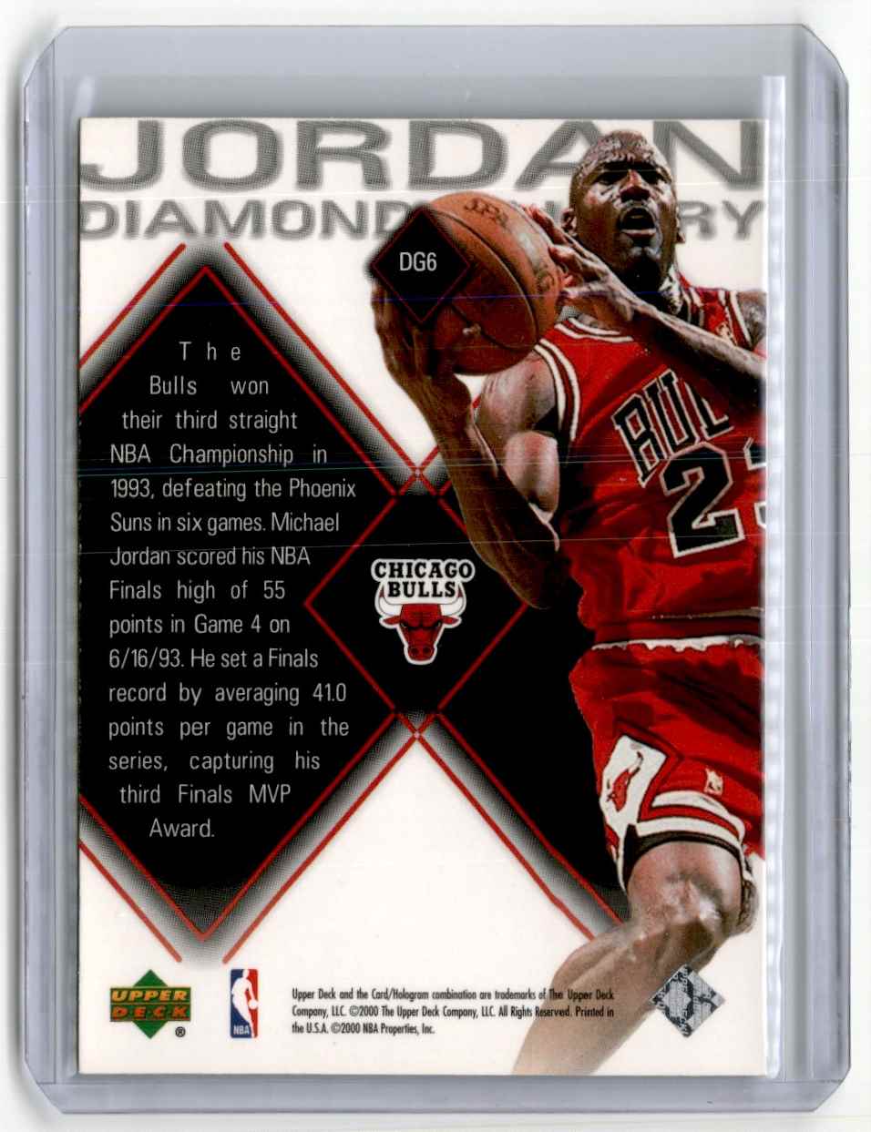 1999-00 Upper Deck Black Diamond Jordan Gallery Michael Jordan #DG6 card back image