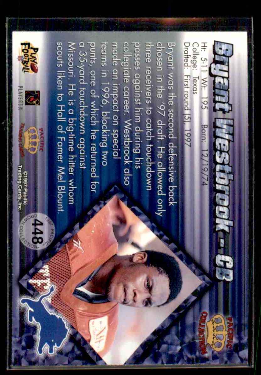 1997 Pacific Bryant Westbrook #448 card back image