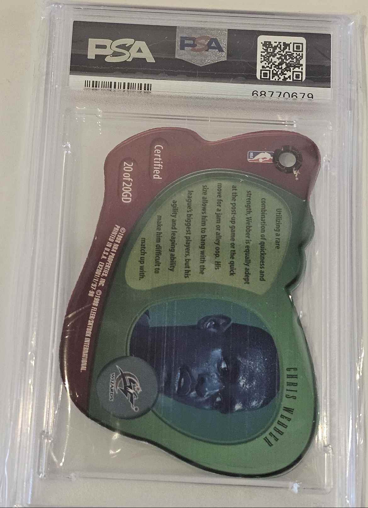 1997-98 Skybox E-X 2001 Gravity Denied Chris Webber #20 card back image
