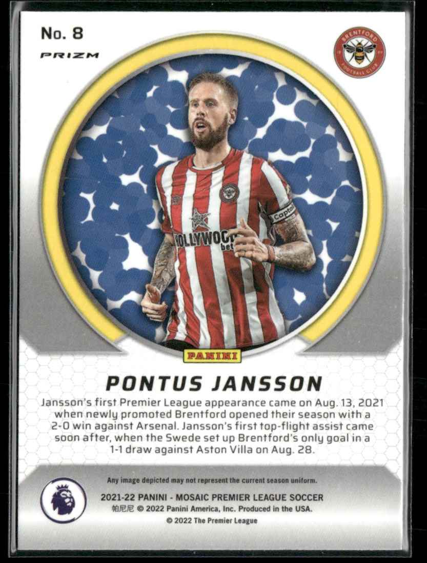 2021 Panini Mosaic Premier League International Men of Mastery Pontus Jansson #8 card back image