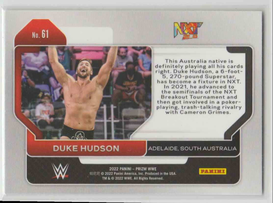 2022 Panini Prizm WWE Duke Hudson #61 card back image