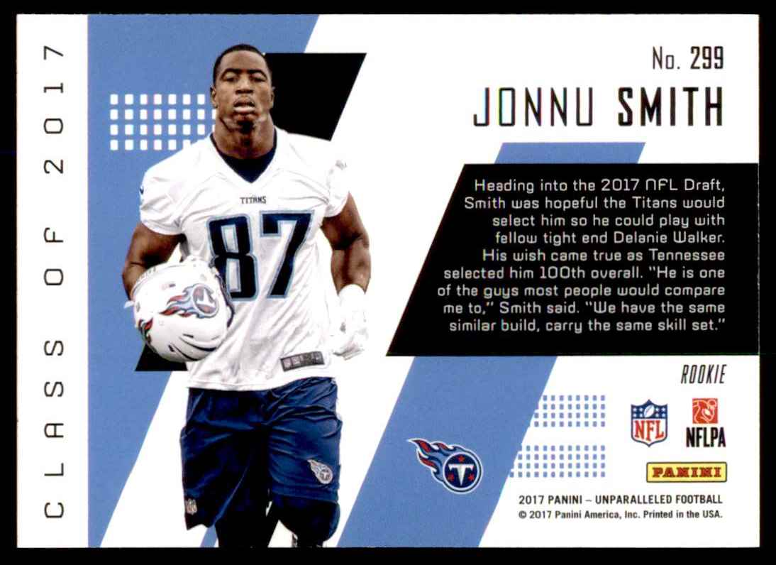 2017 Panini Unparalleled Jonnu Smith #299 card back image