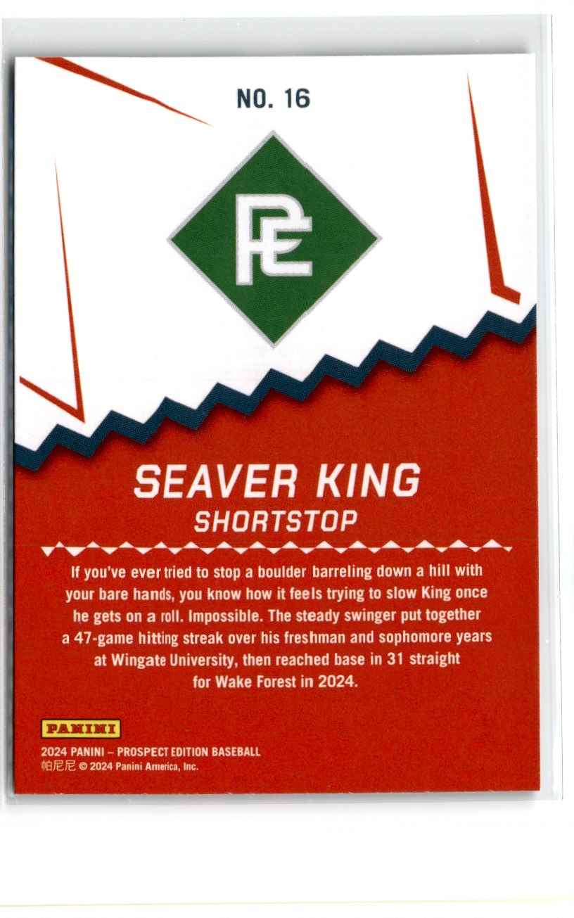 2024 PANINI PROSPECT EDITION PING SEAVER KING #16 card back image
