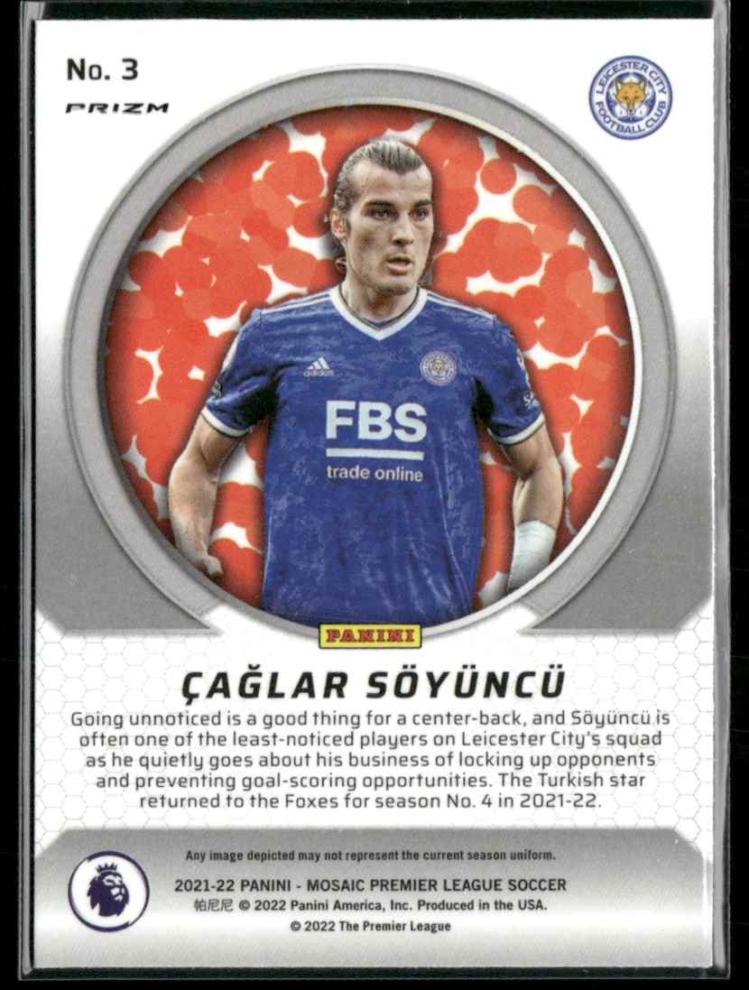 2021 Panini Mosaic Premier League International Men of Mastery Caglar Soyuncu #3 card back image