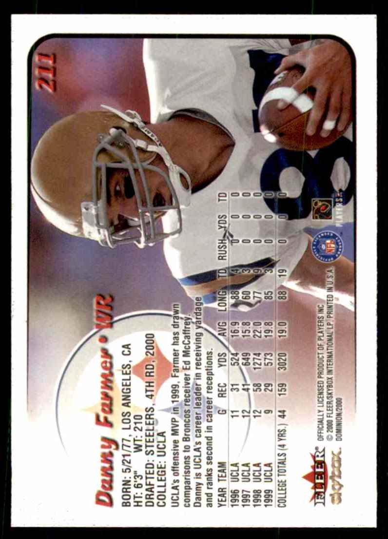 2000 Dominion Danny Farmer #211 card back image