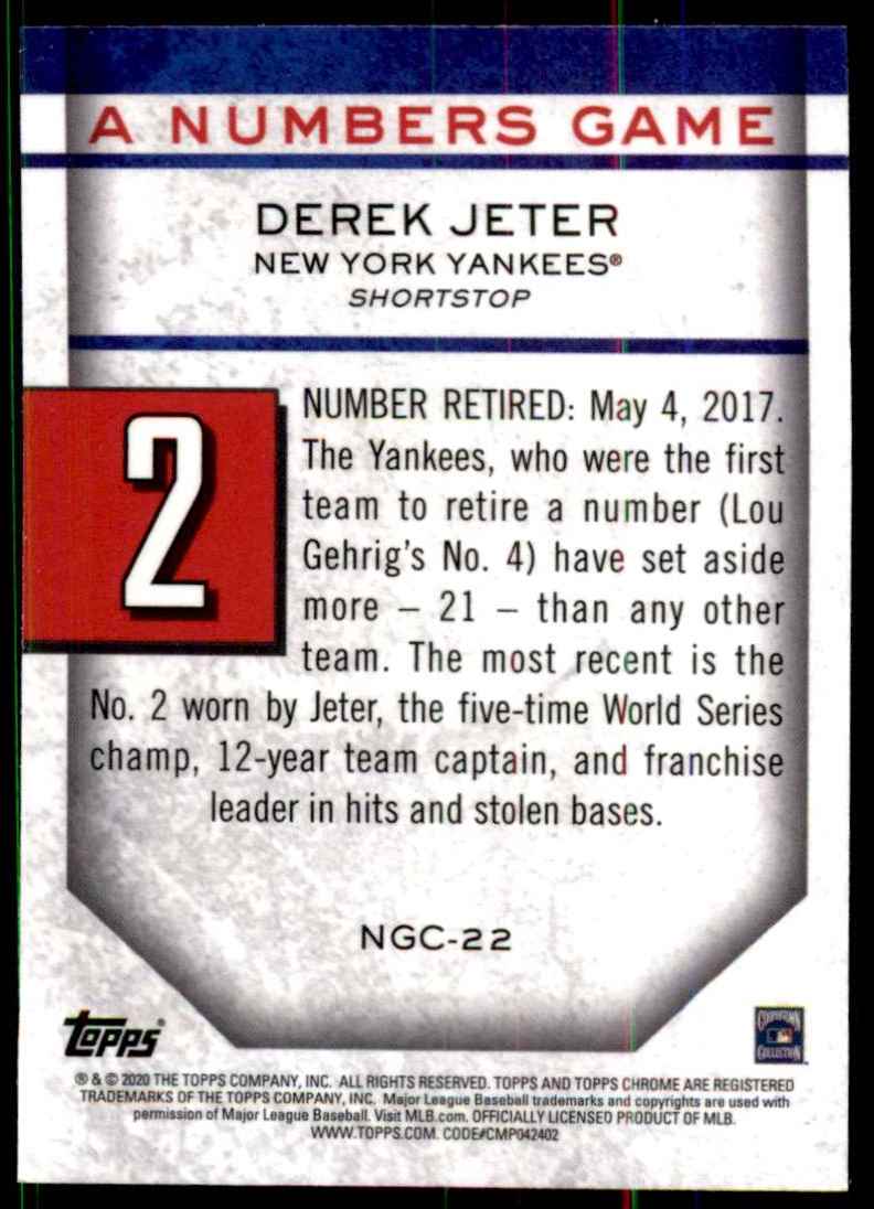2020 Topps Chrome Update A Numbers Game Derek Jeter #NGC22 card back image