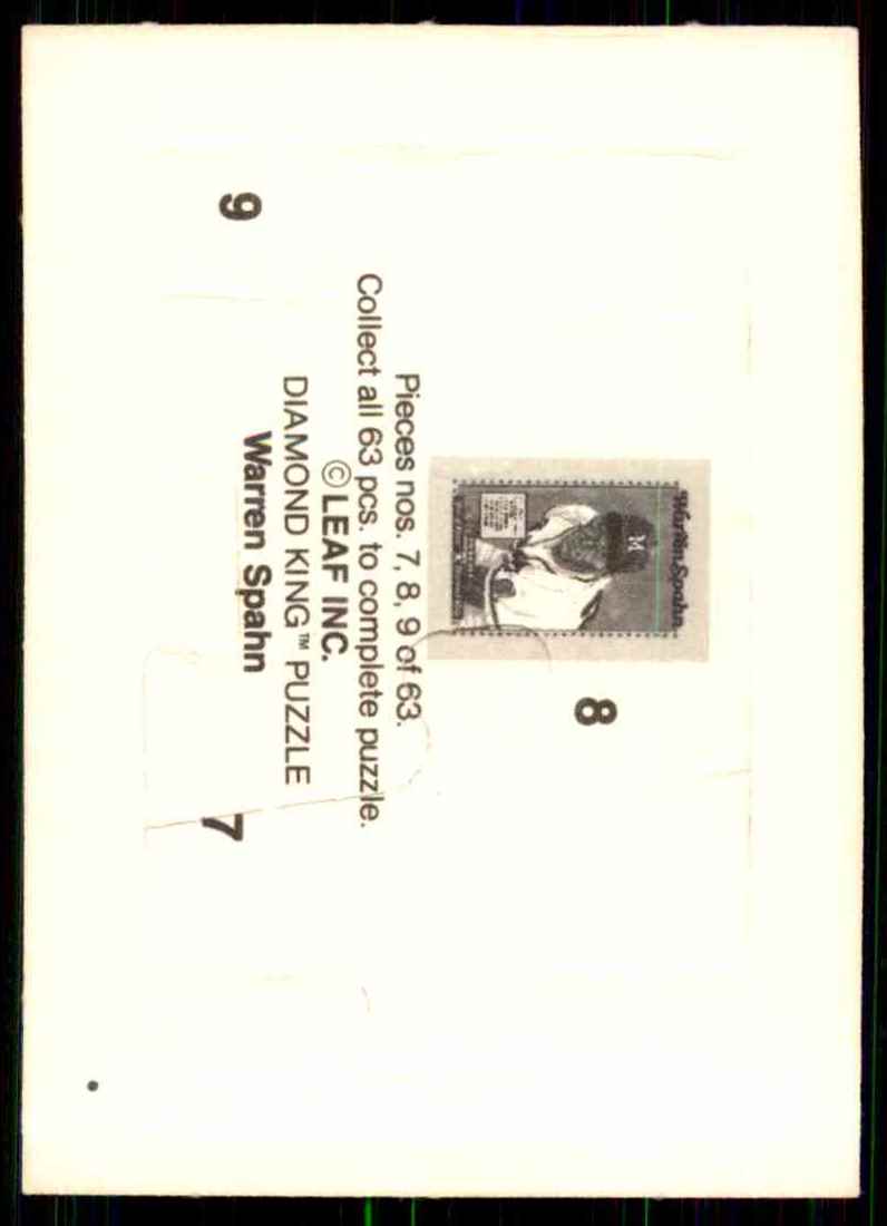 1989 Donruss Warren Spahn Puzzle Spahn Puzzle 7-10 #7 card back image