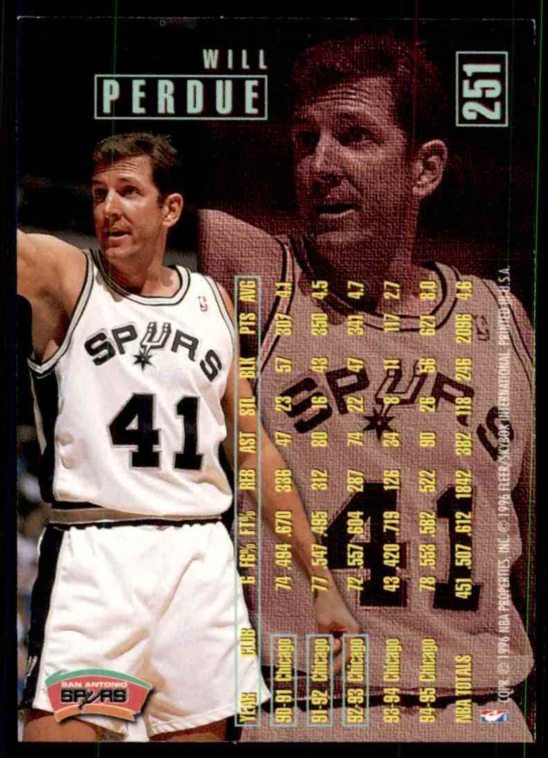 1995-96 Fleer Will Perdue #251 card back image