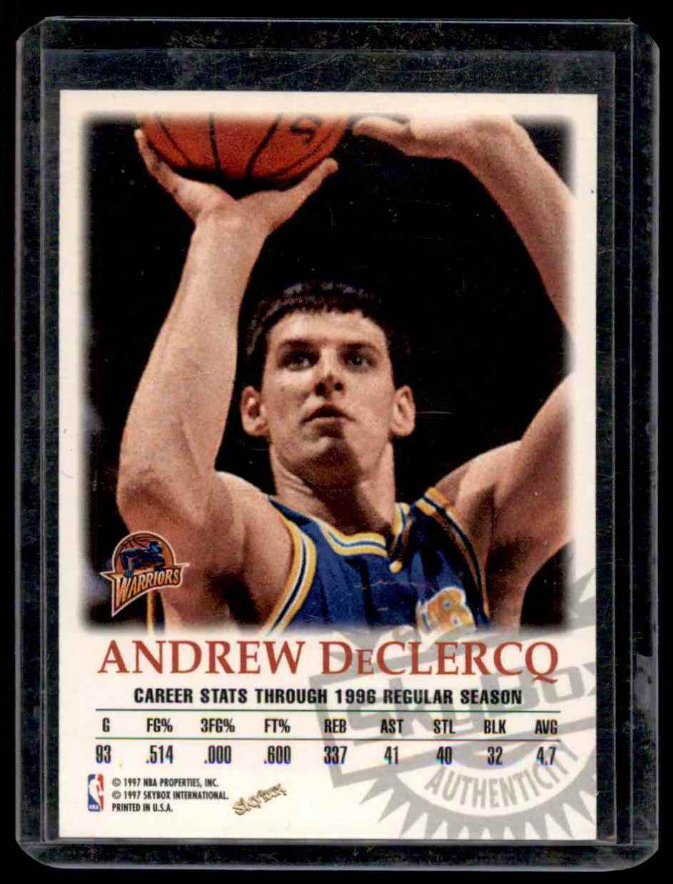 1997-98 Skybox Premium Autographics Andrew DeClercq #30 card back image